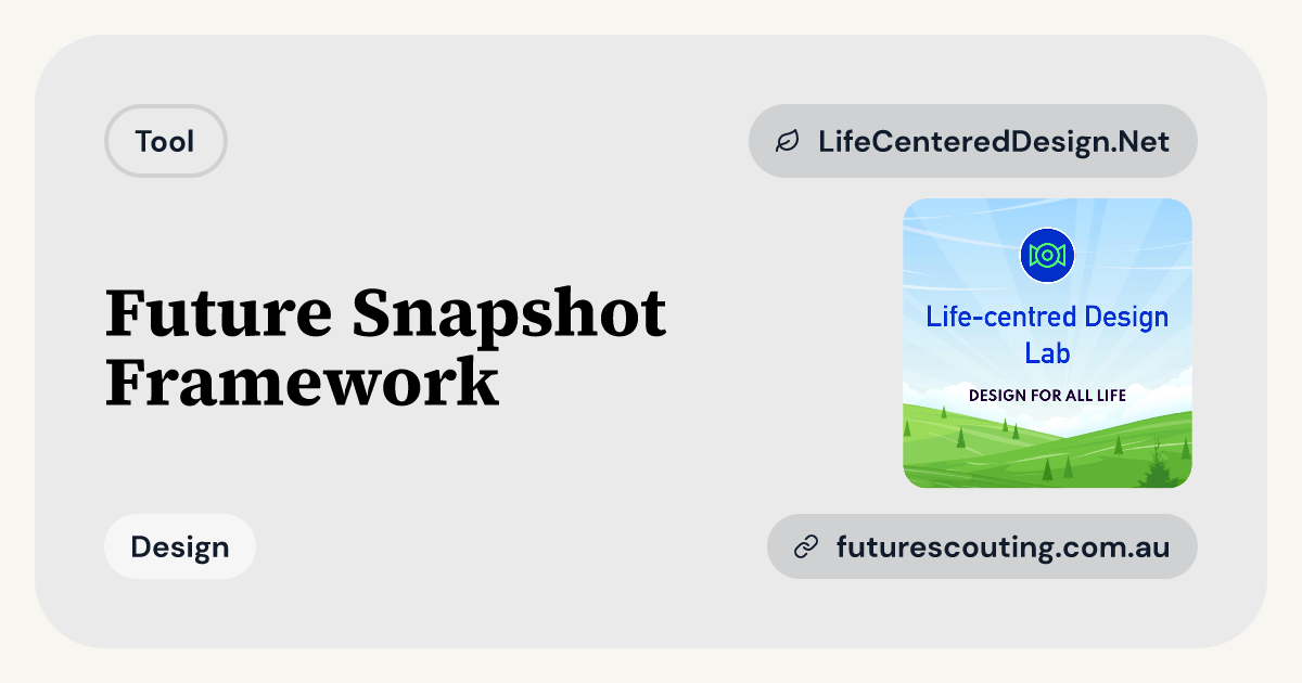 Life Snapshot Example Future Snapshot Framework | LifeCenteredDesign.Net